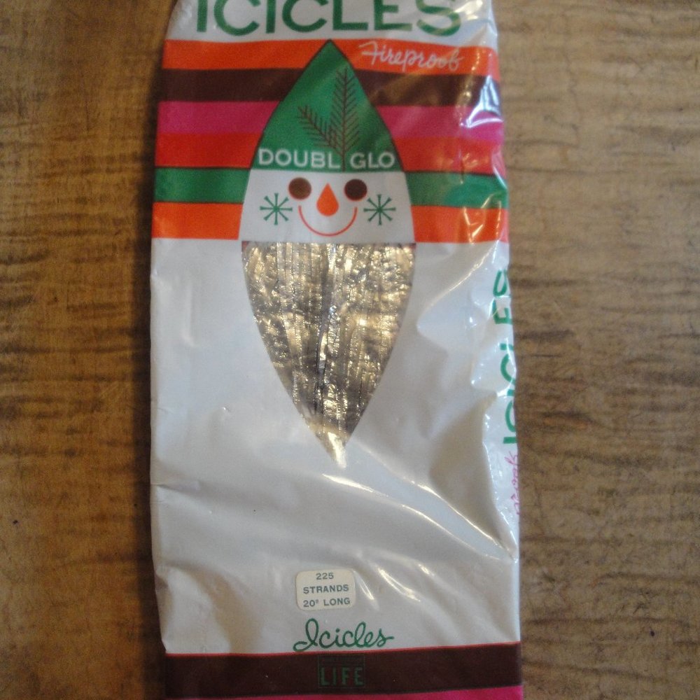 225 Real Antique Metal Foil Christmas Tree Tinsel Icicles Silver Rain Ornaments